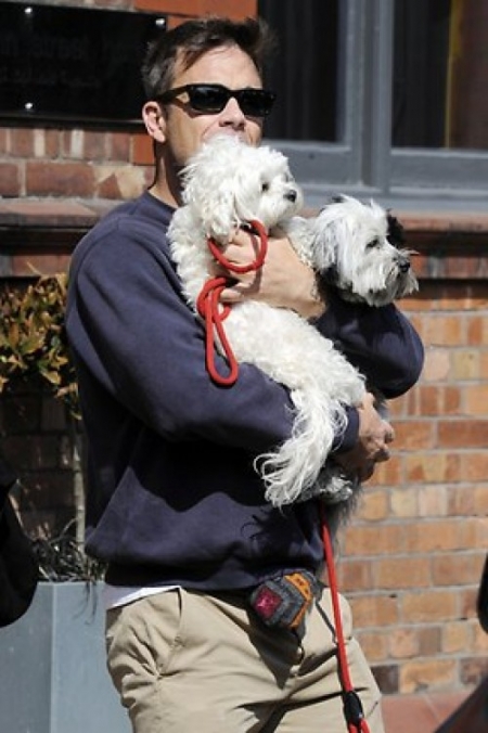 Robbie Williams and a handful of puppy love